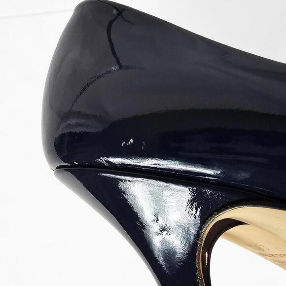 Boden Navy Patent Leather Women's Heels Size 36.5 EU 6/6.5 US - Picture 2 of 9